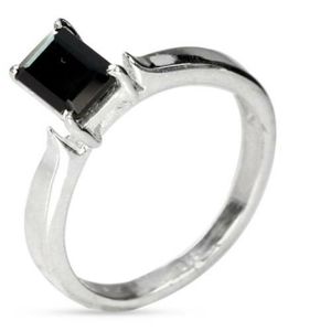Gothic Noir Black Spinel Solitaire Ring